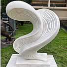 imagem do produto Escultura Ondas de Pedra M�rmore Branco 120cm - EMP738