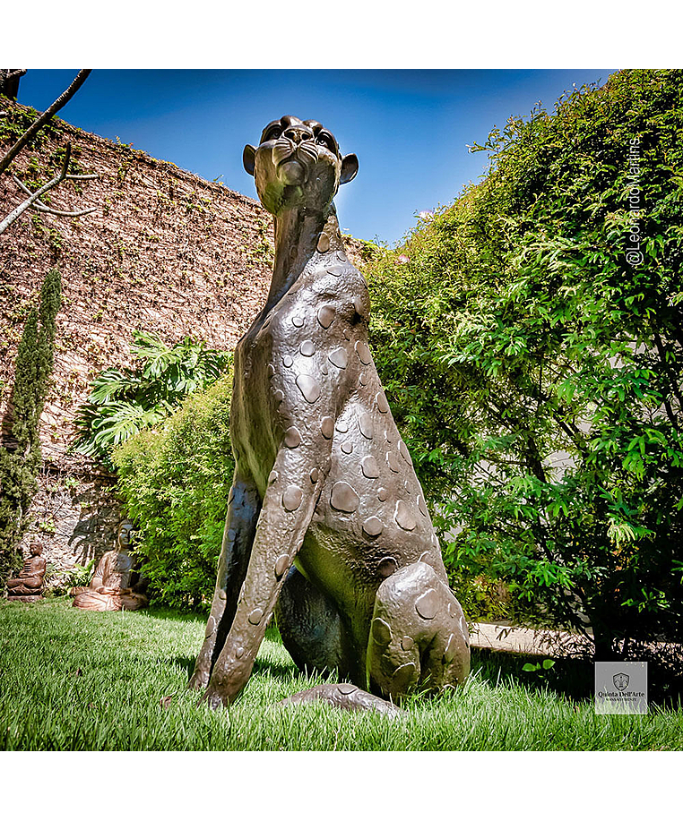 imagem do produto Escultura Par de Guepardos em Bronze 100cm - EBZ719 Paisagismo de Luxo