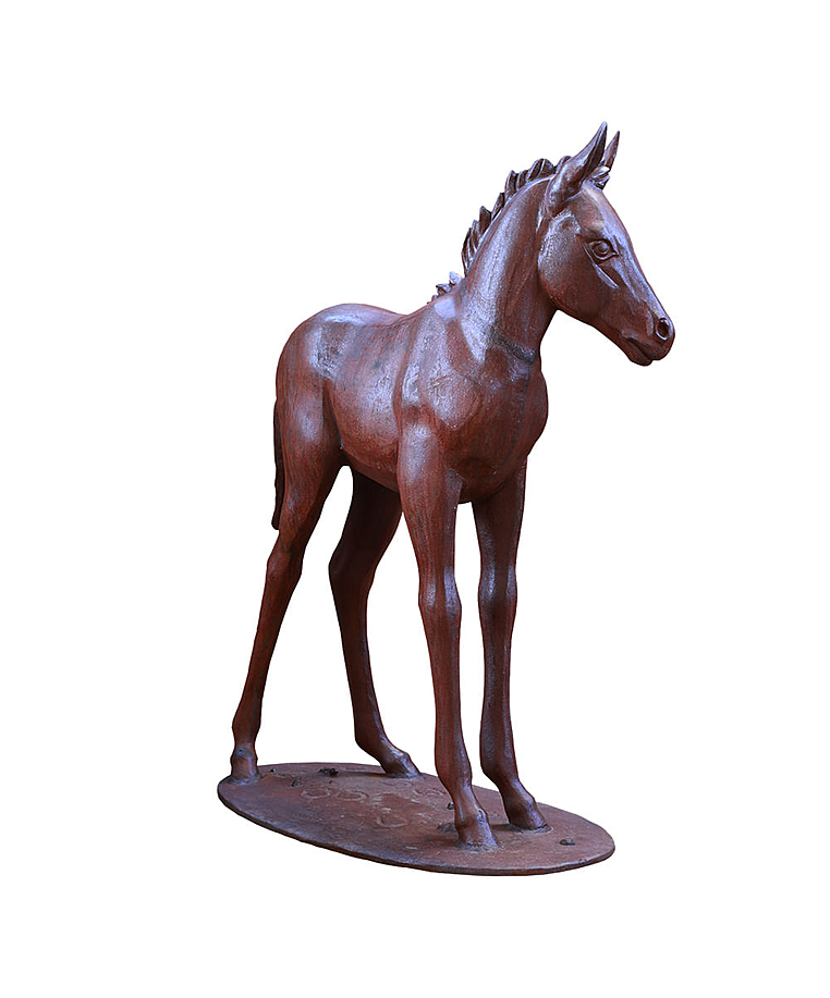 imagem do produto Escultura Potro em Ferro Fundido 121cm VRFF242 Movimento e Elegância