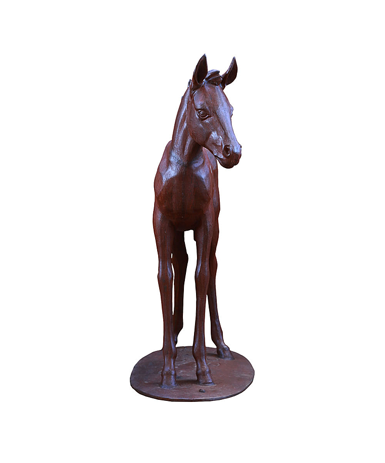 imagem do produto Escultura Potro em Ferro Fundido 121cm VRFF242 Movimento e Elegância