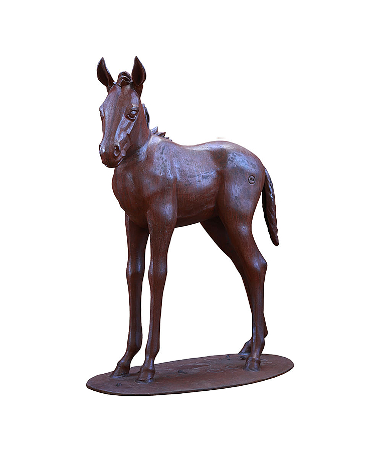 imagem do produto Escultura Potro em Ferro Fundido 121cm VRFF242 Movimento e Elegância