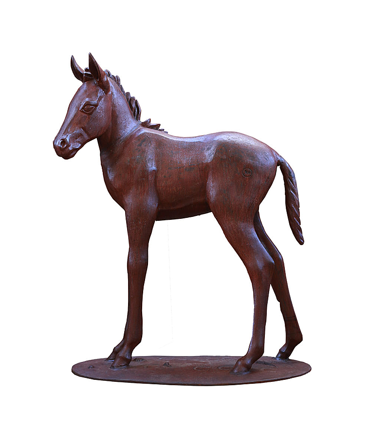 imagem do produto Escultura Potro em Ferro Fundido 121cm VRFF242 Movimento e Elegância