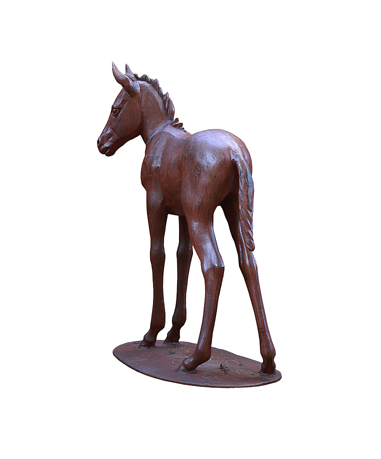 imagem do produto Escultura Potro em Ferro Fundido 121cm VRFF242 Movimento e Elegância