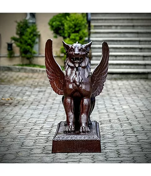 imagem de Escultura Quimera em Ferro Fundido 95cm EF410 Misticismo e Imponência
