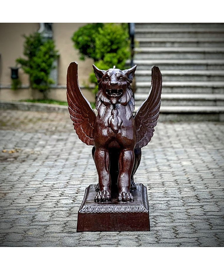 imagem do produto Escultura Quimera em Ferro Fundido 95cm EF410 Misticismo e Imponência