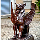 imagem do produto Escultura Quimera em Ferro Fundido 95cm EF410 Misticismo e Imponência
