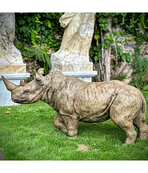 imagem de Escultura Rinoceronte em Bronze 130cm EBZ613 Imponência e Força