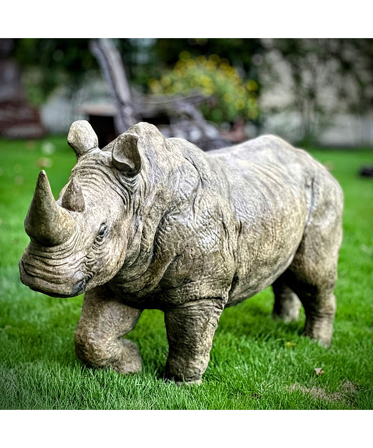 imagem do produto Escultura Rinoceronte em Bronze 130cm EBZ613 Imponência e Força