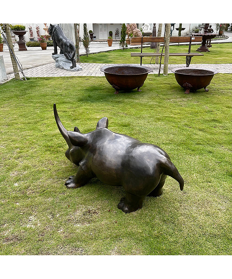 imagem do produto Escultura Rinoceronte em Bronze 48cm EBZ513 Força e Elegância