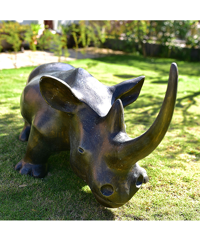 imagem do produto Escultura Rinoceronte em Bronze 48cm EBZ513 Força e Elegância