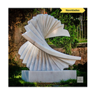 imagem do produto Escultura Ritmo Contínuo Mármore Branco 120cm - EMP737 Formas Modernas