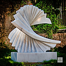 imagem do produto Escultura Ritmo Contínuo Mármore Branco 120cm - EMP737 Formas Modernas