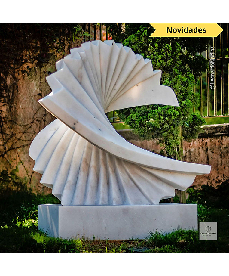 imagem do produto Escultura Ritmo Contínuo Mármore Branco 120cm - EMP737 Formas Modernas