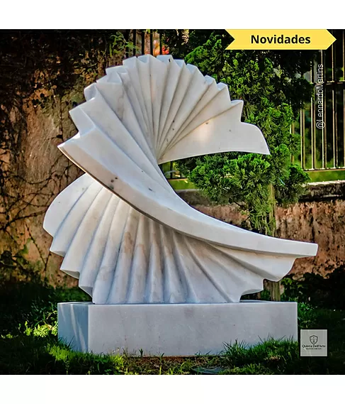 imagem de Escultura Ritmo Cont�nuo M�rmore Branco 120cm - EMP737