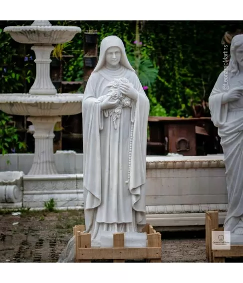 imagem de Escultura Santa Terezinha M�rmore Branco 160cm - IMP355