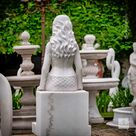 imagem do produto Escultura Sereia Sentada M�rmore Branco 120cm - EMP769