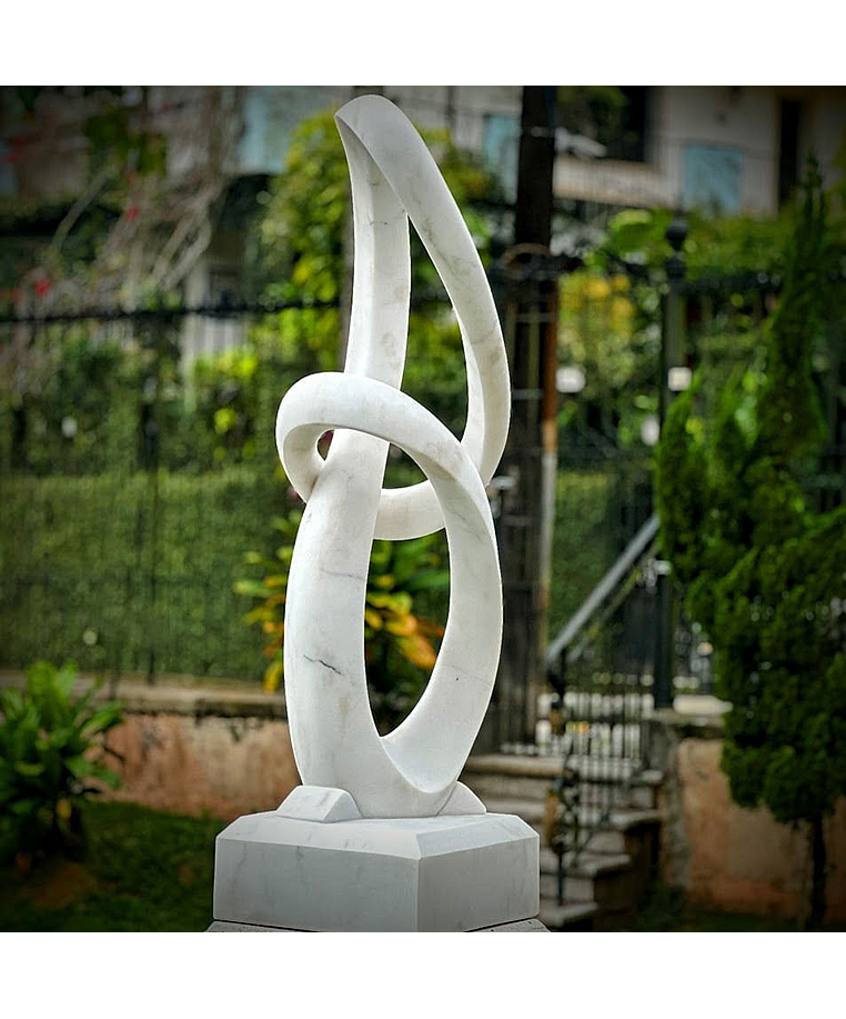 imagem do produto Escultura Sinfonia do Mármore Branco 160cm - EMP732 Destaque Escultural para Paisagismo