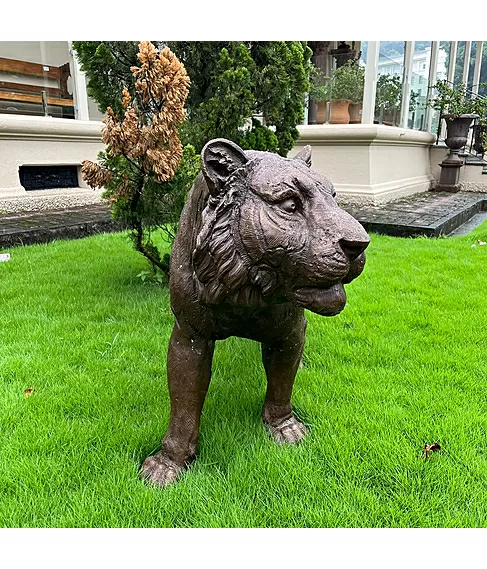 imagem de Escultura Tigre em Bronze 190cm - VRBZ349 Imponência e Realismo