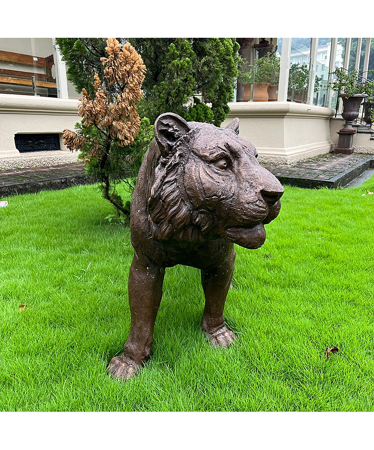 imagem do produto Escultura Tigre em Bronze 190cm - VRBZ349 Imponência e Realismo