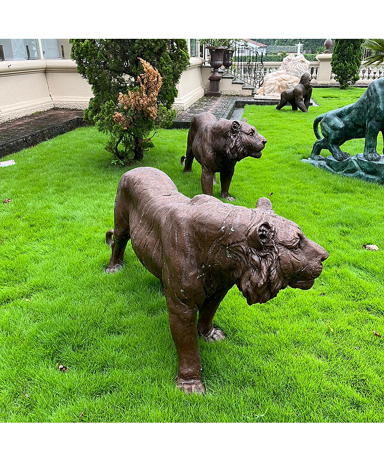 imagem do produto Escultura Tigre em Bronze 190cm - VRBZ349 Imponência e Realismo