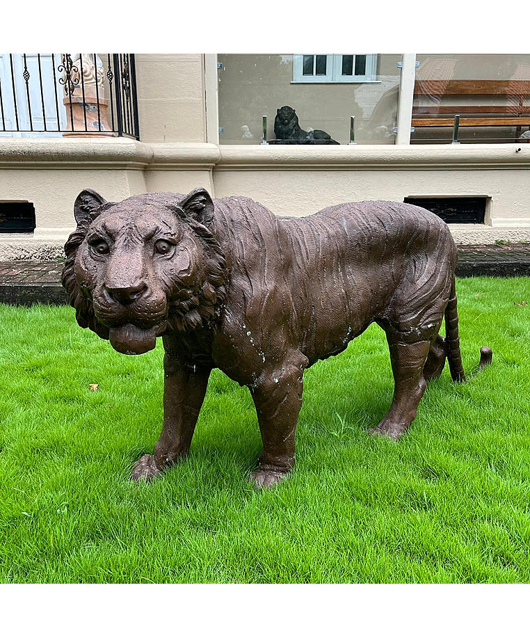 imagem do produto Escultura Tigre em Bronze 190cm - VRBZ349 Imponência e Realismo