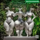 imagem do produto Escultura Trindade Serena Mármore Branco 100cm - EMP746 Design Moderno para Jardins