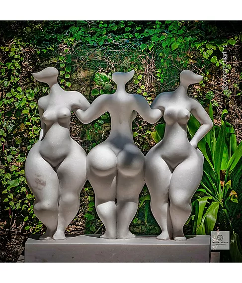 imagem de Escultura Trindade Serena M�rmore Branco 100cm - EMP746