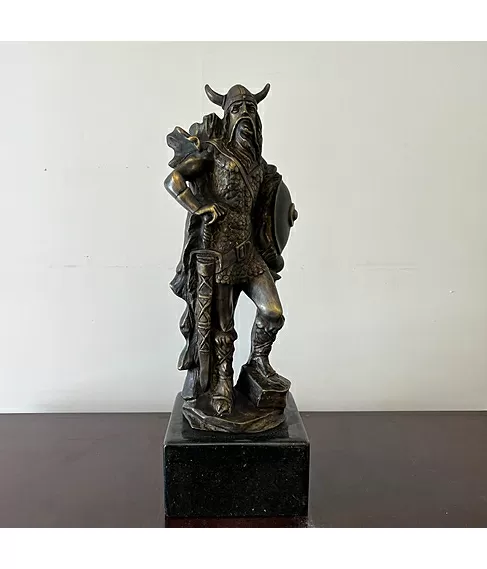 imagem de Escultura Viking em Bronze 48cm EBZ586 Força e Tradição Nórdica