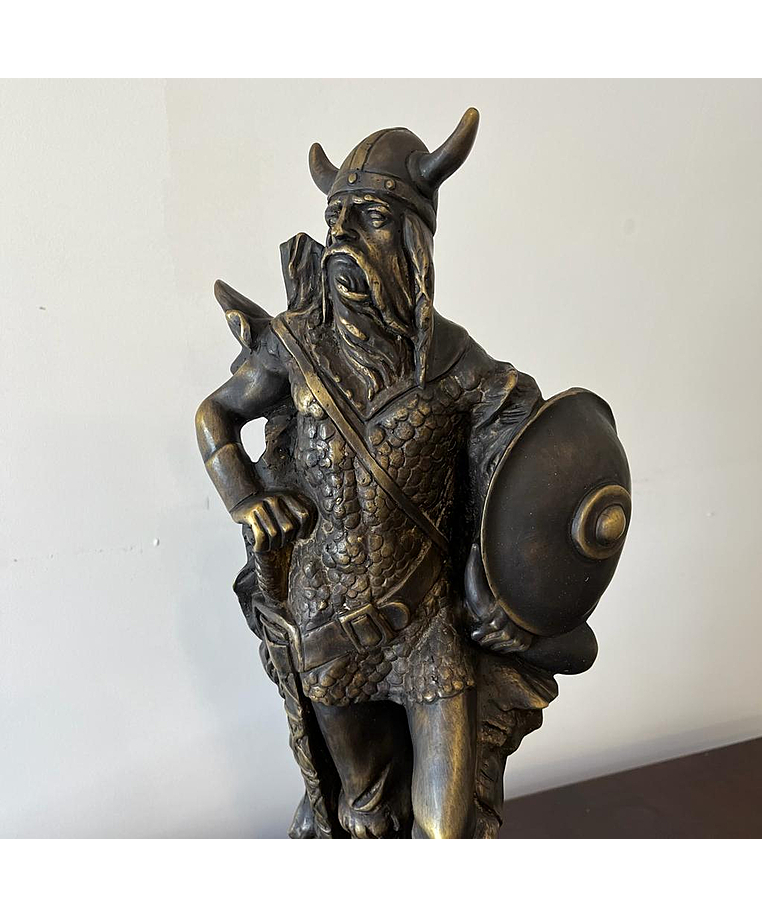 imagem do produto Escultura Viking em Bronze 48cm EBZ586 Força e Tradição Nórdica