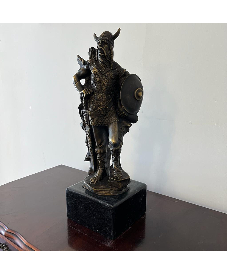 imagem do produto Escultura Viking em Bronze 48cm EBZ586 Força e Tradição Nórdica