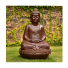 imagem do produto Fonte Buda Flor de Lotus em Ferro Fundido 100cm - FF162 Serenidade e Sofisticação