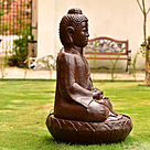 imagem do produto Fonte Buda Flor de Lotus em Ferro Fundido 100cm - FF162 Serenidade e Sofisticação