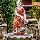 imagem do produto Fonte Camponesa em Mármore 190cm - FMP203 Charme Rústico e Sofisticação para Jardins