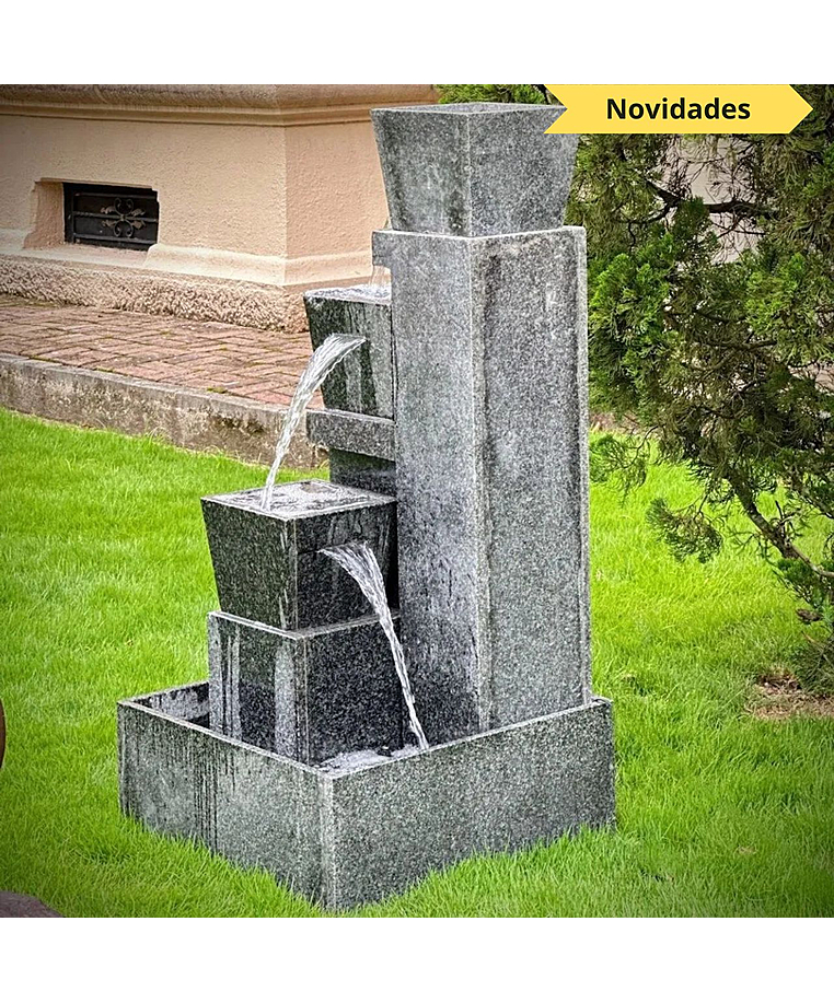imagem do produto Fonte Cascata Contemporânea em Granito 125cm - FMP539 Design Sofisticado