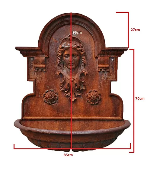 imagem de Fonte de Parede Princesa em Ferro Fundido 95cm - FF015 Destaque no Paisagismo