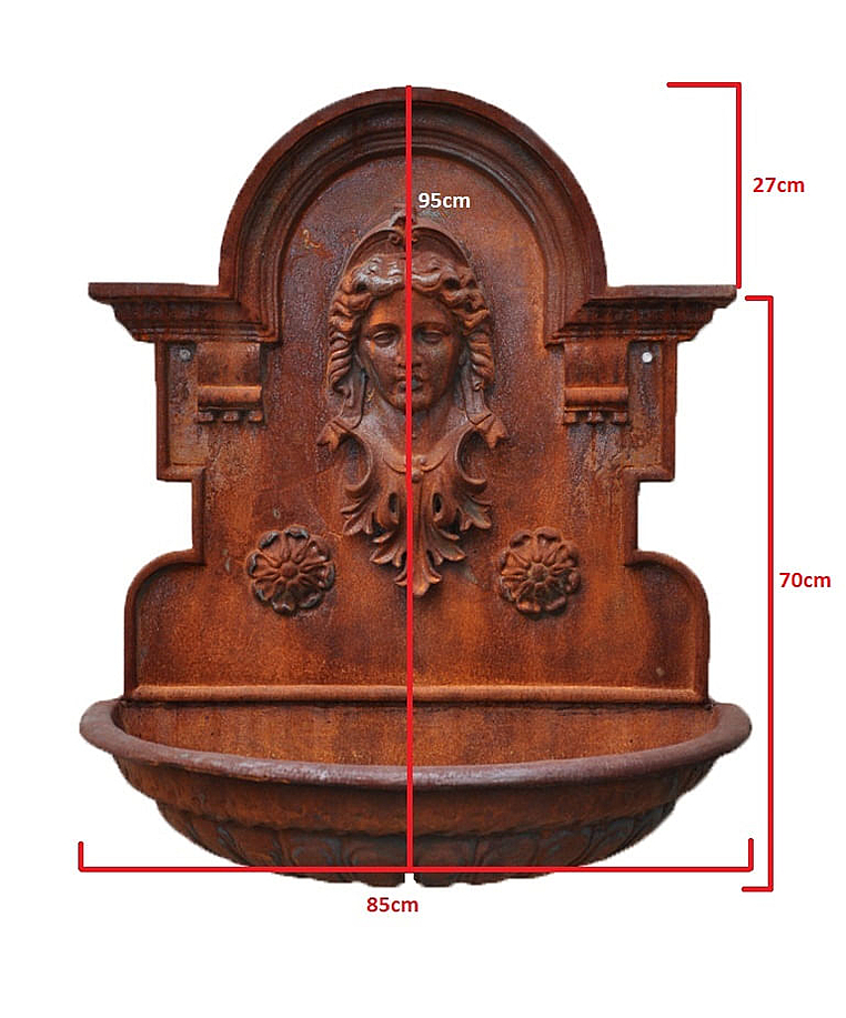 imagem do produto Fonte de Parede Princesa em Ferro Fundido 95cm - FF015 Destaque no Paisagismo