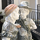 imagem do produto Fonte Decorativa Casal Apaixonado em Marmore 135cm - FMP152