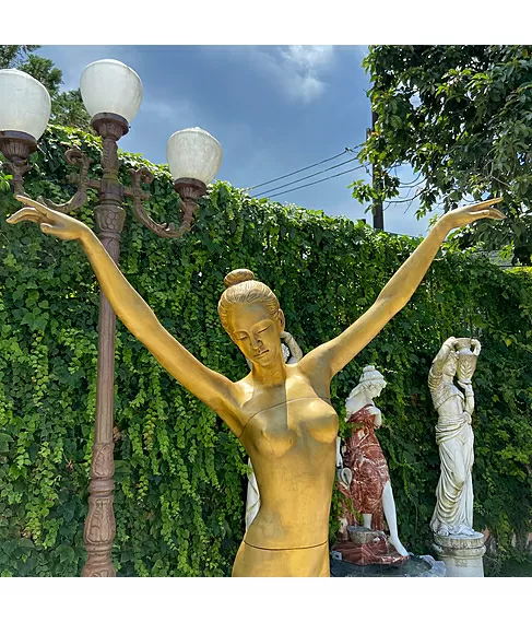 imagem de Fonte em Bronze Bailarina 210cm - FBZ214 Destaque Escultural para Paisagismo