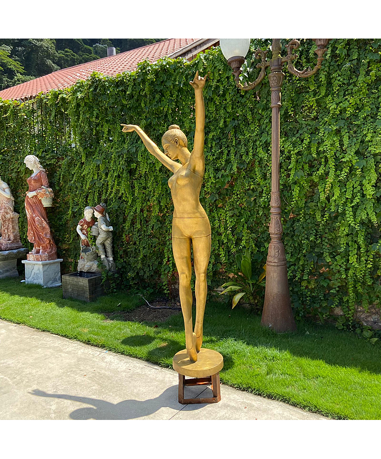 imagem do produto Fonte em Bronze Bailarina 210cm - FBZ214 Destaque Escultural para Paisagismo