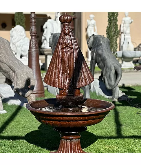 imagem de Fonte N.S Aparecida em Ferro Fundido 150cm - FF232 Arte Sacra para Jardins Sofisticados