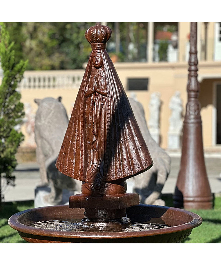 imagem do produto Fonte N.S Aparecida em Ferro Fundido 150cm - FF232 Arte Sacra para Jardins Sofisticados