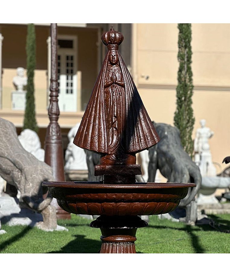 imagem do produto Fonte N.S Aparecida em Ferro Fundido 150cm - FF232 Arte Sacra para Jardins Sofisticados