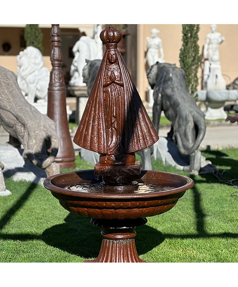 imagem do produto Fonte N.S Aparecida em Ferro Fundido 150cm - FF232 Arte Sacra para Jardins Sofisticados