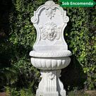 imagem do produto Fonte Nice em Mármore Branco 180cm - FMP372 Sofisticação Escultural para Jardins e Lagos