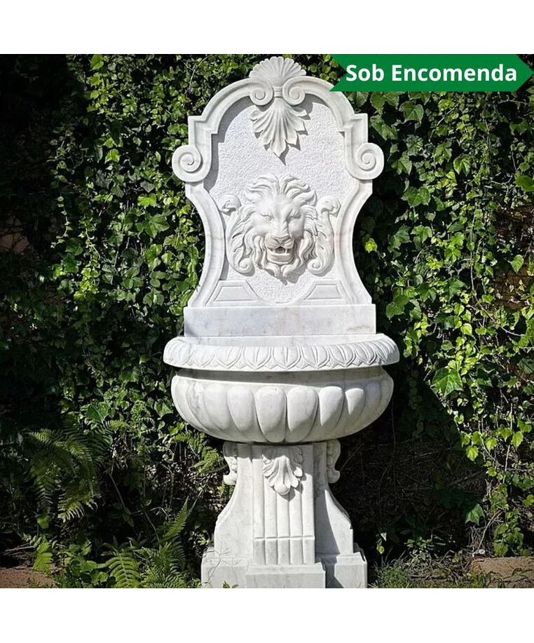 imagem do produto Fonte Nice em Mármore Branco 180cm - FMP372 Sofisticação Escultural para Jardins e Lagos