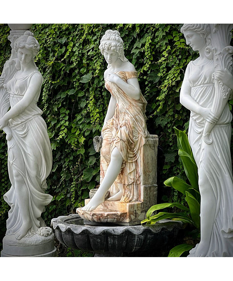 imagem do produto Fonte Ninfa de Parede em Mármore 190cm - FMP213 Elegância para Ambientes Clássicos