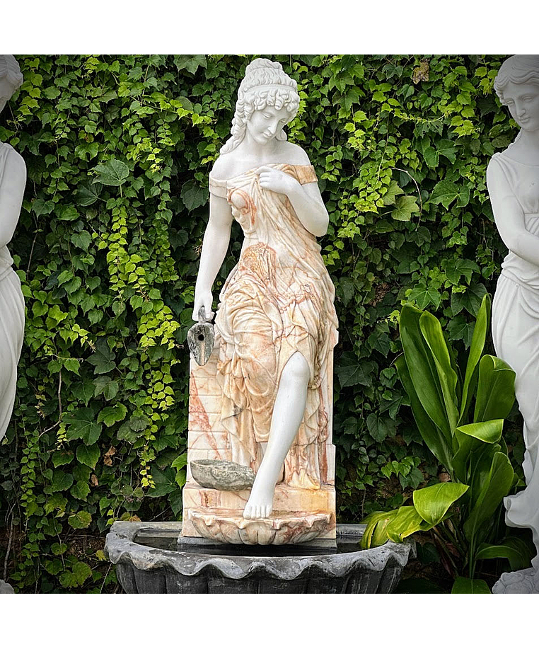 imagem do produto Fonte Ninfa de Parede em Mármore 190cm - FMP213 Elegância para Ambientes Clássicos