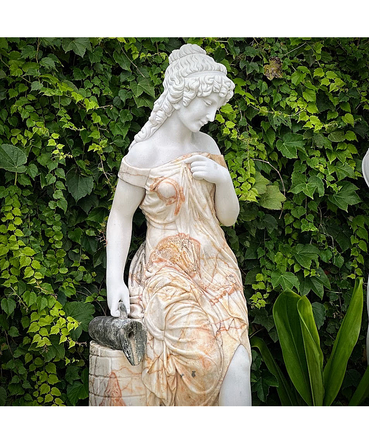 imagem do produto Fonte Ninfa de Parede em Mármore 190cm - FMP213 Elegância para Ambientes Clássicos