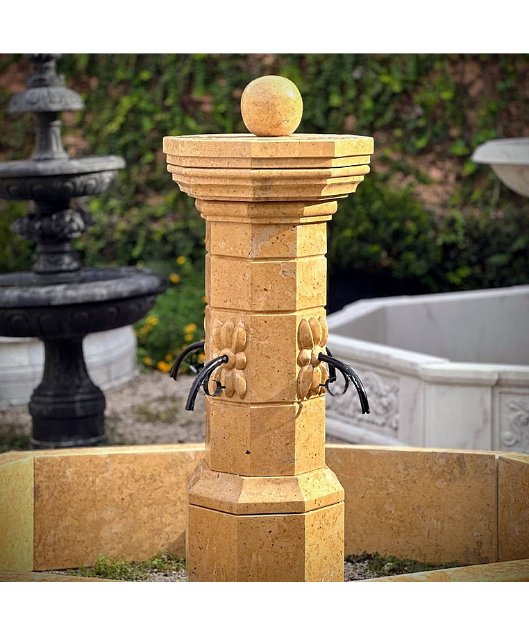 imagem do produto Fonte Provençal Mármore Amarelo 140cm - FMP386 Destaque no Paisagismo