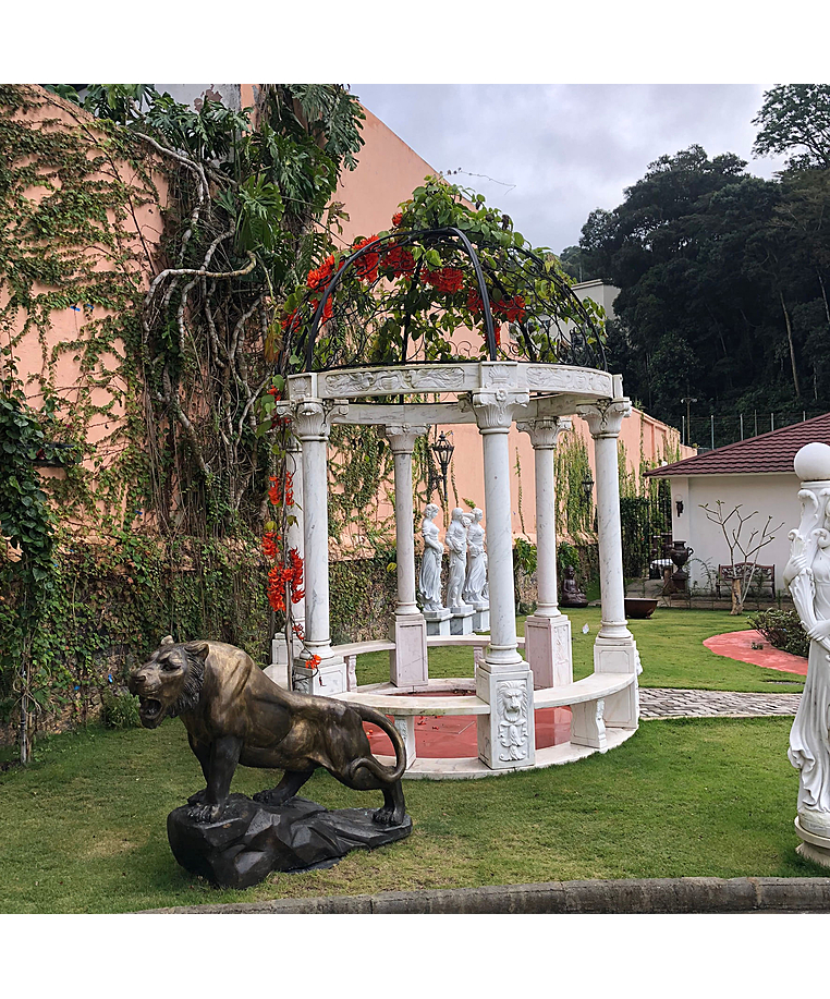 imagem do produto Gazebo de Mármore Branco 270cm - VRMP278 Jardins de Luxo